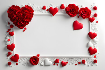 Love Valentine Border Frame Illustration Generative Ai