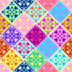 patchwork background with different patterns	
