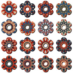 scrapbook flowers on white background art decor scrap object illustration design 	