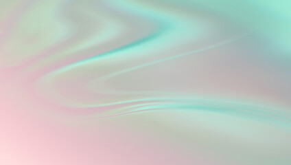 Beautiful 4K soft noise holo gradients background. Pastel pink and green abstract wallpaper. Smooth marbled waves, retro background. Nostalgia texture banner. Pastel green rainbow color swirls.