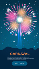 holiday fireworks festival celebration greeting invitation postcard culture and tradition carnival party concept