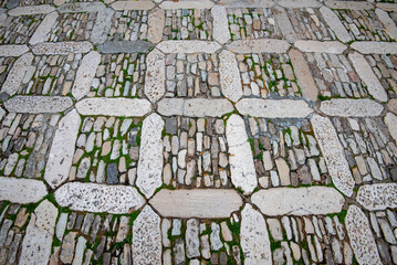 Pedestrian Cobblestone Street in Erice - Sicily - Italy