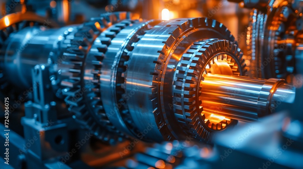Poster precision engineering: turbine blades in a jet engine. generative ai