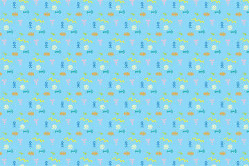 Various bright basic geometric figures flat pattern with bright colors for kids. 