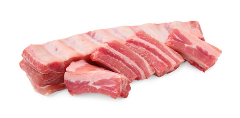 Fresh raw pork ribs isolated on white