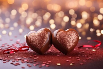 Fototapeta premium Valentines day heart shape chocolates
