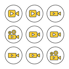 Fototapeta premium Video icon set vector. video camera sign and symbol. movie sign. cinema