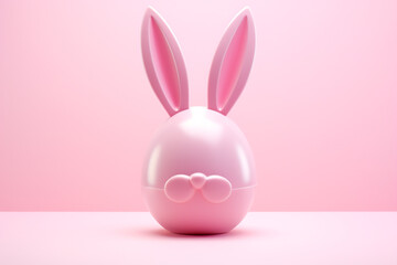 Obraz premium funny Easter bunny with eggs 3d art Happy Easter Day, Easter Eggs 3D Illustration, Easter Bunny Banner Easter happy background egg banner card holiday spring pattern rabbit Generative Ai
