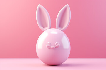 Obraz premium funny Easter bunny with eggs 3d art Happy Easter Day, Easter Eggs 3D Illustration, Easter Bunny Banner Easter happy background egg banner card holiday spring pattern rabbit Generative Ai