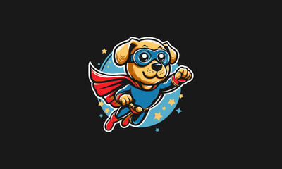 dog wearing uniform super hero vector mascot design