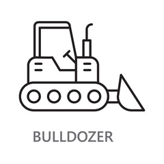 Bulldozer. icon. line vector icon on white background. high quality design element. editable linear style stroke. vector icon.