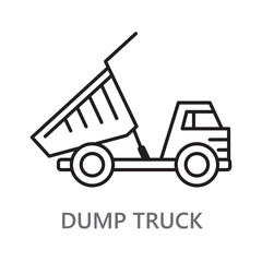 Dump Truck icon. line vector icon on white background. high quality design element. editable linear style stroke. vector icon. 