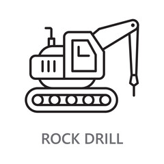 Rock Drill icon. line vector icon on white background. high quality design element. editable linear style stroke. vector icon.