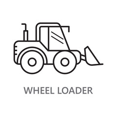 Fototapeta premium Wheel Loader icon. line vector icon on white background. high quality design element. editable linear style stroke. vector icon.