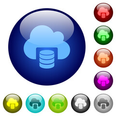 Cloud database color glass buttons