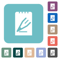 Edit note solid rounded square flat icons