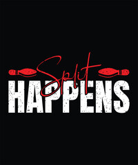 Split happens typography bowling design with grunge effect