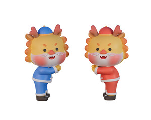 3d rendering of Chinese dragon Spring Festival zodiac dragon illustration material