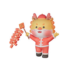 3d rendering of Chinese dragon Spring Festival zodiac dragon illustration material
