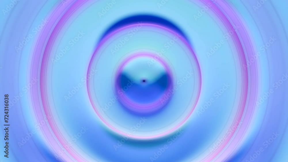 Poster psychedelic movement of circular waves on surface of liquid. design. bright liquid with moving rings