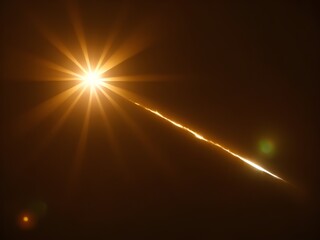 Fototapeta na wymiar lens flare and rays of light isolated on black background. Generative AI