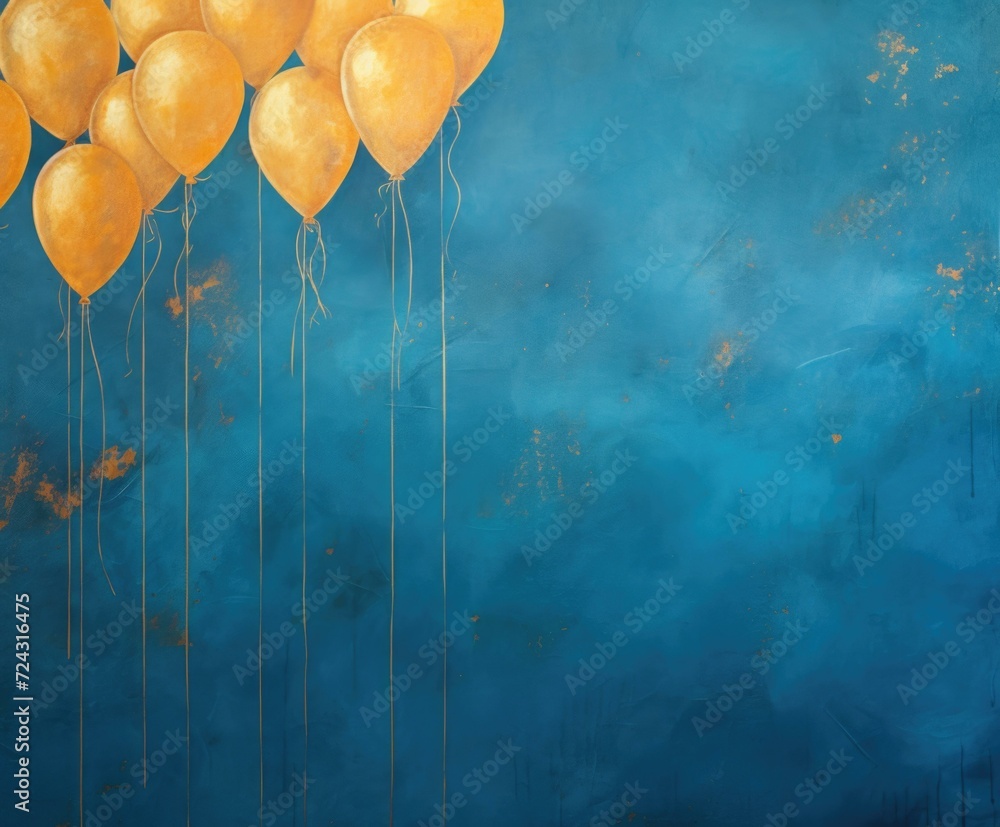 Poster balloons floating in the air. generative ai.