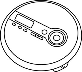 CD Player Outline Vector Illustration