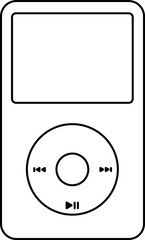 MP3 Player Outline Vector Illustration