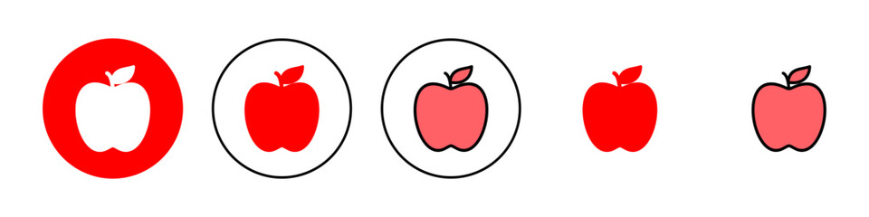 Apple icon set illustration. Apple sign and symbols for web design.