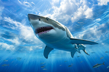 Great white shark underwater