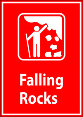 Campground Sign, Park Sign and Guide Sign, Falling Rocks