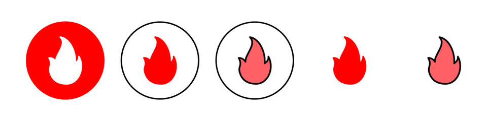 Fire icon set illustration. fire sign and symbol