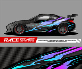 Car wrap decal designs. Abstract racing and sport background for racing livery.