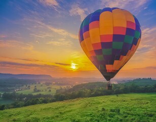Obraz premium hot air balloon in the sunset
