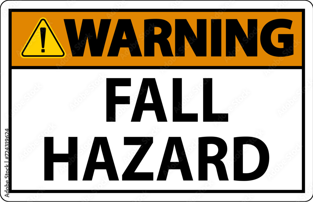 Wall mural Warning Sign, Fall Hazard