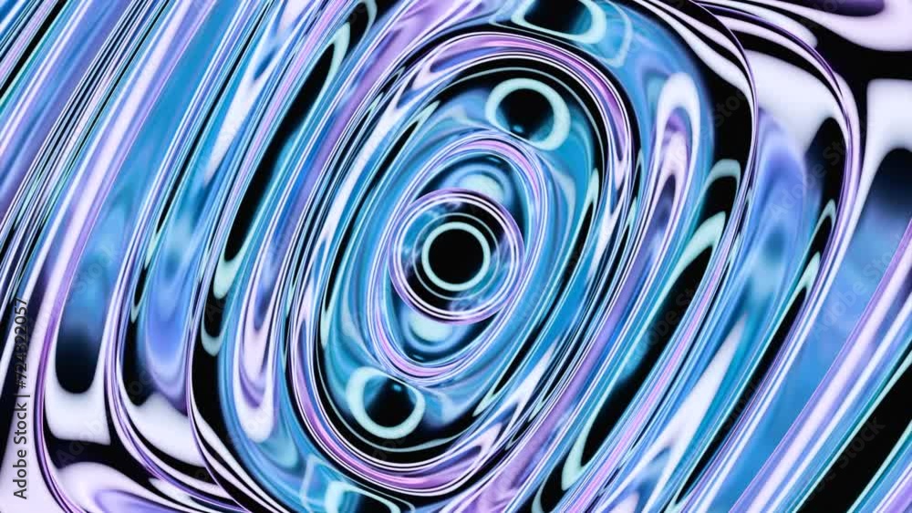 Poster metallic plasma moves with waves. design. animation of moving metallic liquid with circular waves. a