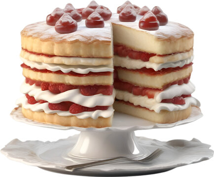 Sponge Cake. Close-up image of a Classic Victoria sandwich recipe.