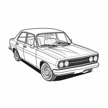 car, clip artwork, hand drawing style, white background, vector image, isometric, illu stration, front view Ai generative 
