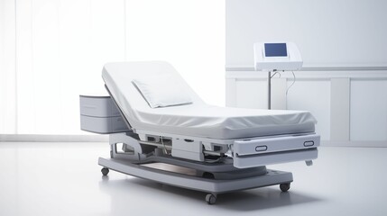 Image of a medical bed on a white background.