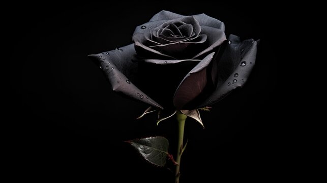 Image of a single black rose.