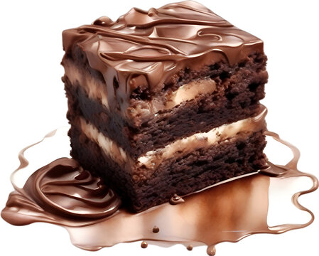 Chocolate brownie cake. Close-up image of a Chocolate brownie cake.
