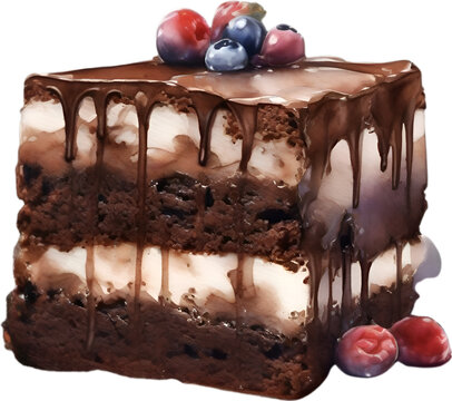 Chocolate brownie cake. Close-up image of a Chocolate brownie cake.