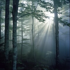 Blue Foggy Forest 