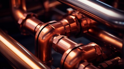 Image of copper pipe heating system.