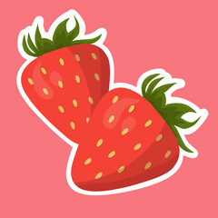 Illustration strawberry on white background
