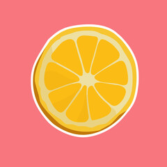 Vector slices of orange and lemon