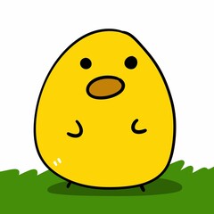 cute cartoon easter egg on white background