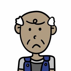 Obraz premium cartoon man with worried face