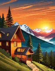 house in the mountains