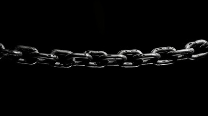 Image of metal chain on a black background.